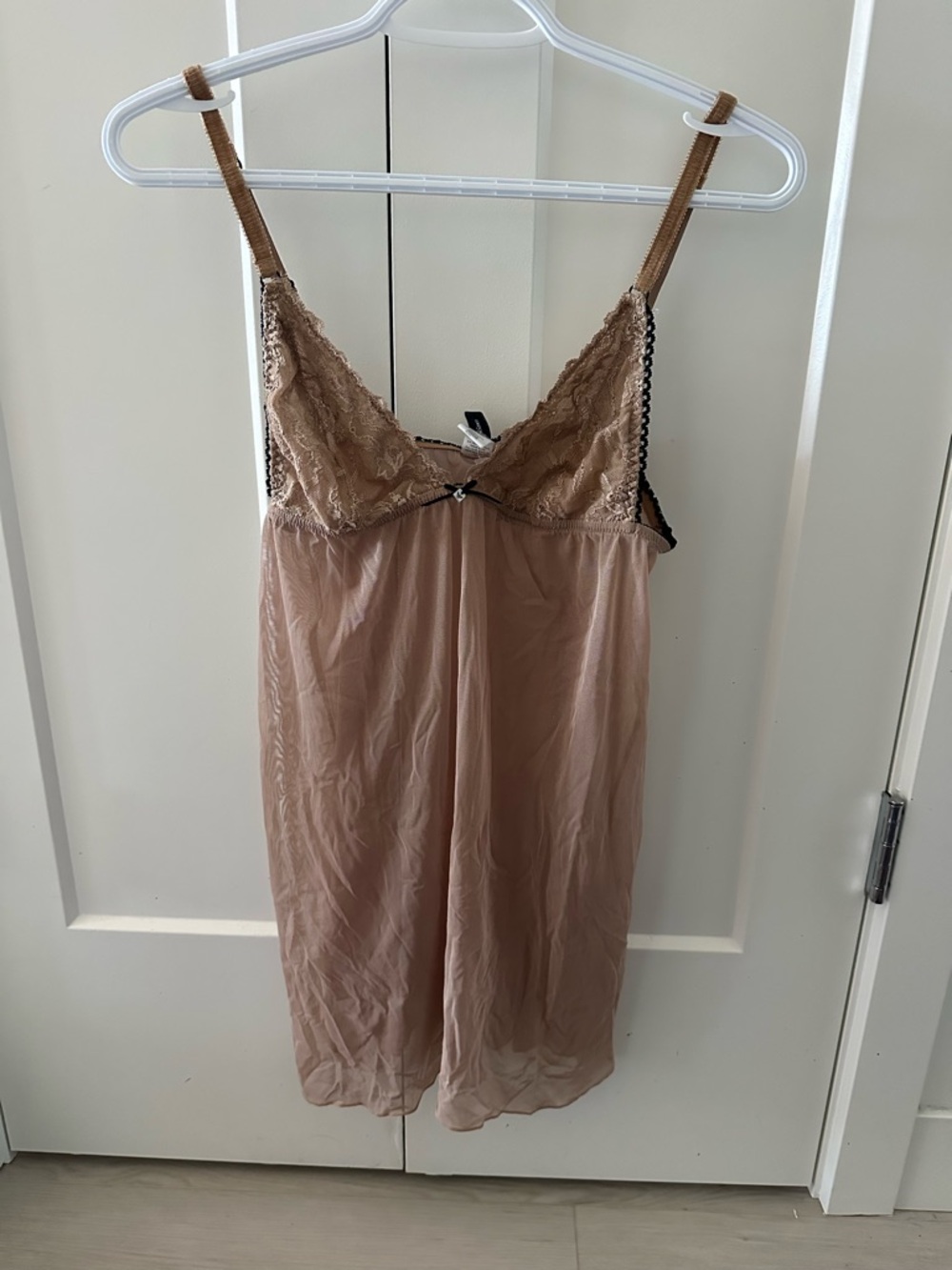 Emporio Armani Nude Lace-Top Slip Chemise